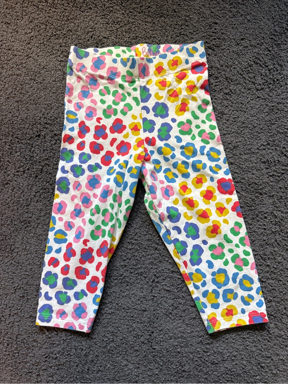 Mini Boden capri length fun leggings colorful cheetah print 9-10